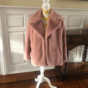 COPY - 1.State Faux Mink Blush Jacket Plus 1X